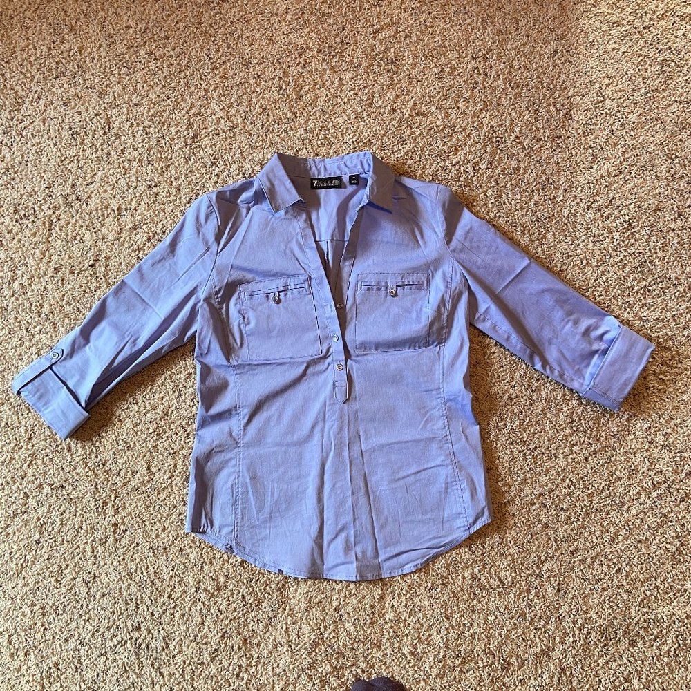 Light Blue Half Button Up Shirt XS